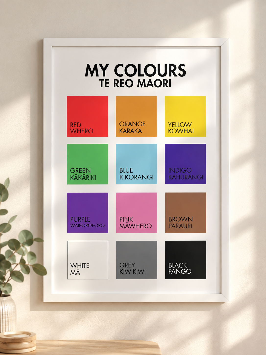 My Colours Printable A3 Poster - Te Reo Maori